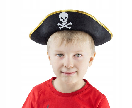 Kapelusz PIRATA, złote obszycia, rozmiar S Fotobudka Imprezy