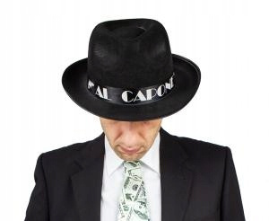 Kapelusz "Al Capone", czarny Imprezowy do fotobudki