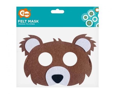 Maska filcowa Miś przebranie na karnawał