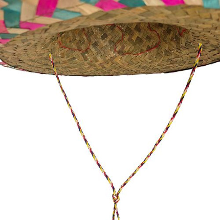 Sombrero meksykańskie słomiane kolorowe 52cm