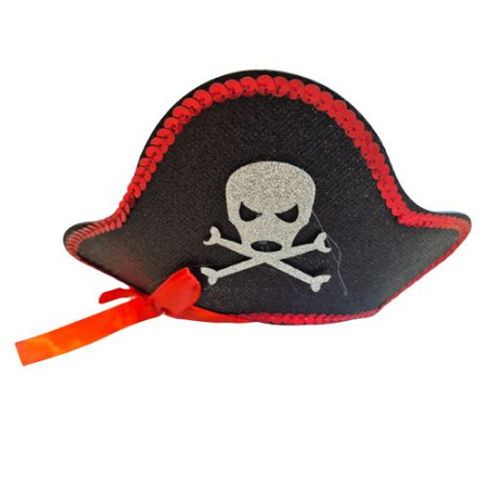 Opaska pirata z czerwoną kokardą na głowę + opaska pirata na oko
