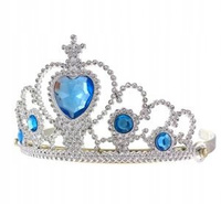 Tiara Korona księżniczki z niebieskimi kamyczkami Fotobudka Ładnie wykonana