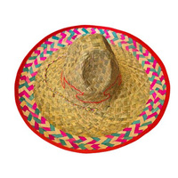 Sombrero meksykańskie słomiane kolorowe 52cm