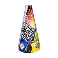 Fontanna JF92 - SILVER RED FLAME GOLDEN FLOWER + RED & BLUE STARS